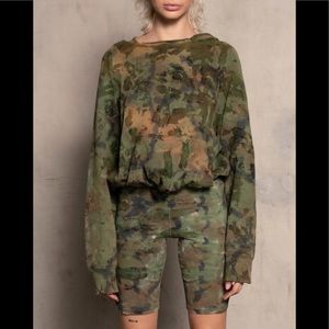 Vintage souls Camo Drawstring Hoodie